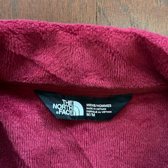 The North Face Full Zip Fleece LINED Jacket Mens  M Maroon Zippered Pockets - Picture 6 of 10